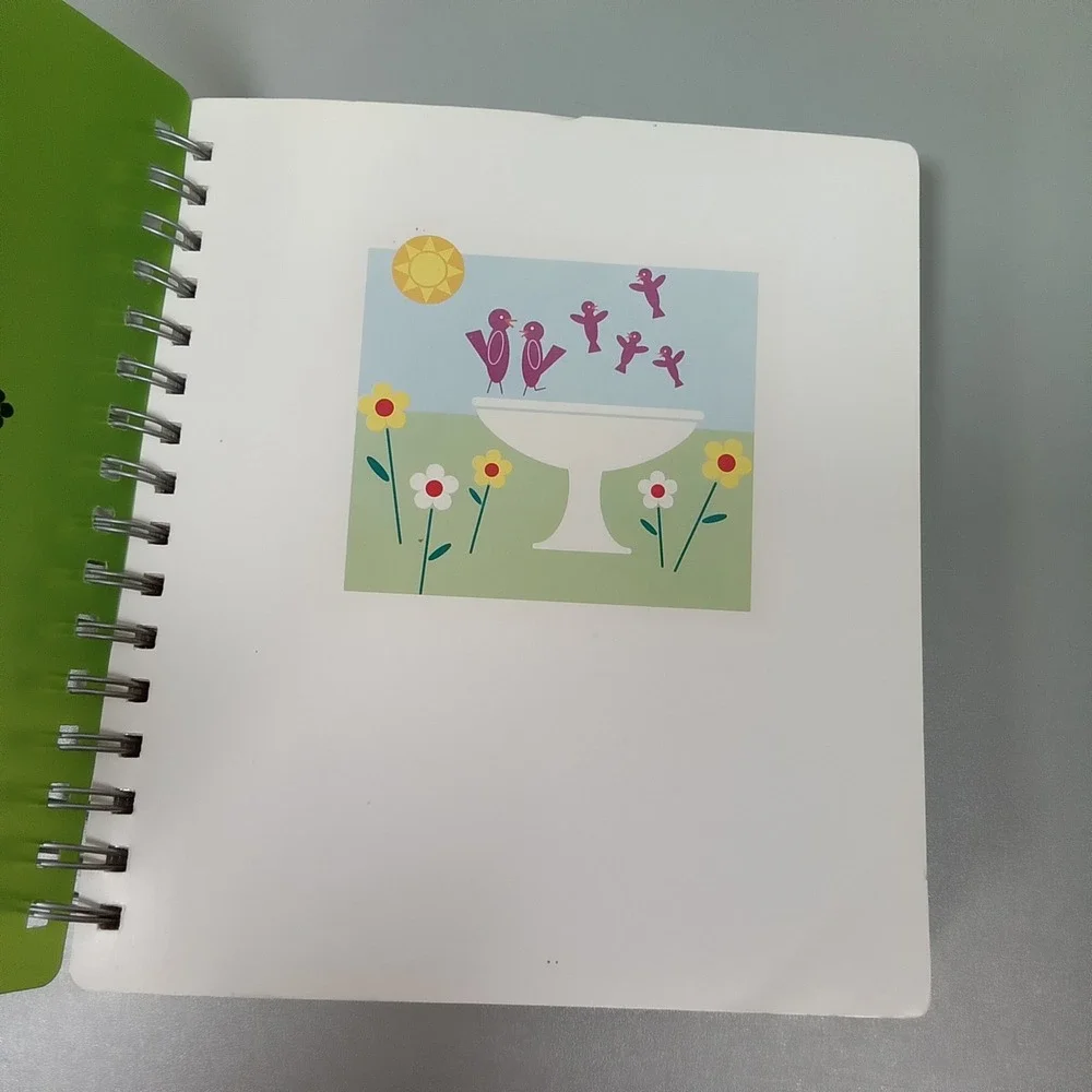 Lime Green Family Birdbath Spiral‎ Bound Photo Album Clear Sleeves Scrapbook